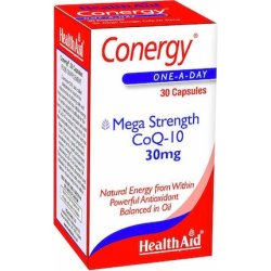 Health Aid Conergy Mega Strength Coq-10 30mg - 90 Capsules