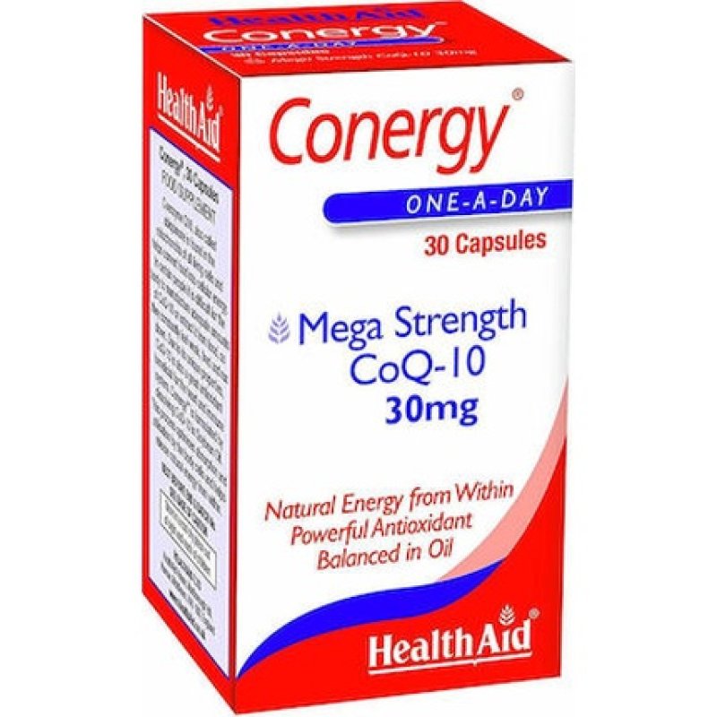 Health Aid Conergy Mega Strength Coq-10 30mg - 90 Capsules