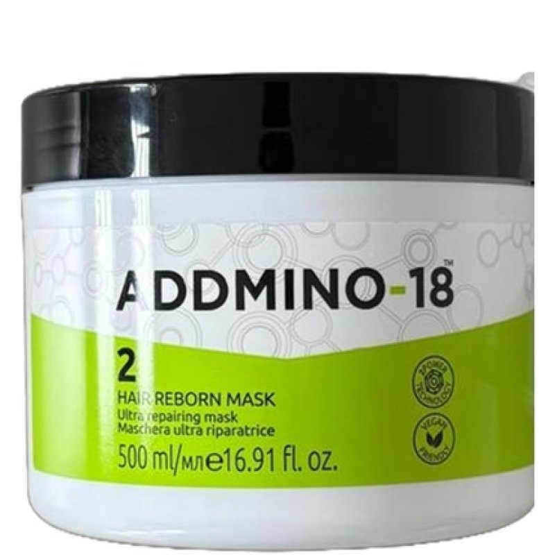 ADDMINO 18 2 HAIR REBORN MASK Ultra Restructuring Mask Hair Becomes Stronger, Protected, and Hydrated 500ml