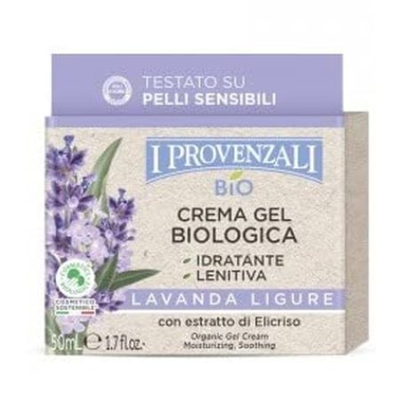I Provenzali Organic Gel Cream Moisturizing and Soothing Lavender from Liguria with Helichrysum Extract 50ml