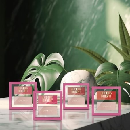 Cheek & Bright Cream Blush and Highlighter Palette Pink Shy