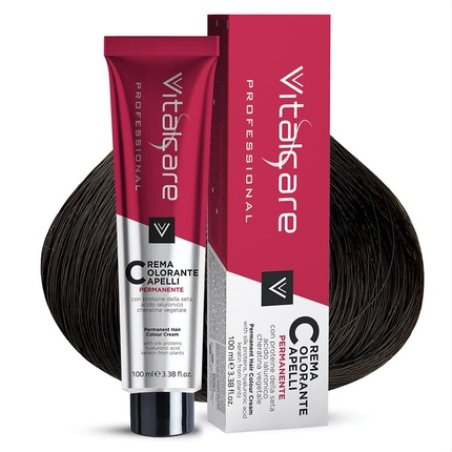 Vitalcare Professional Permanent Hair Color with Silk Protein 100ml - Gold Brown 4/3