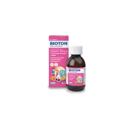Sella Bioton Children's Defense Syrup Dietary Supplement For Immune Defenses - 120 Ml Strawberry And Honey Flavor