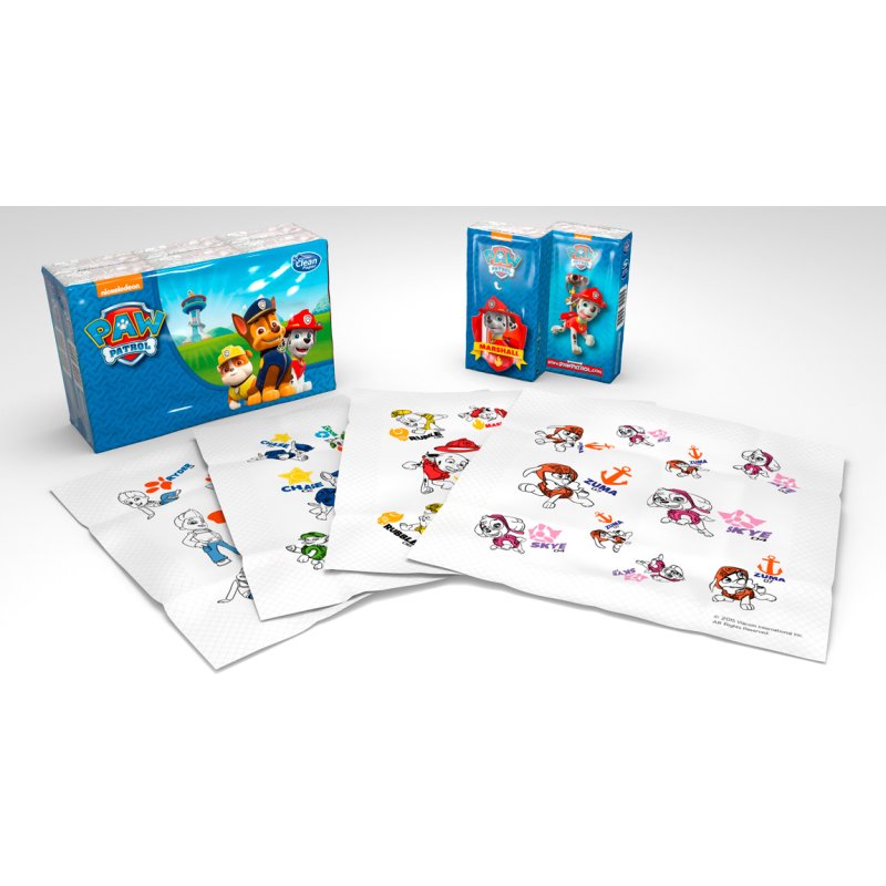 1 Pack Of 6 Packets Of Paw Patrol Tissues