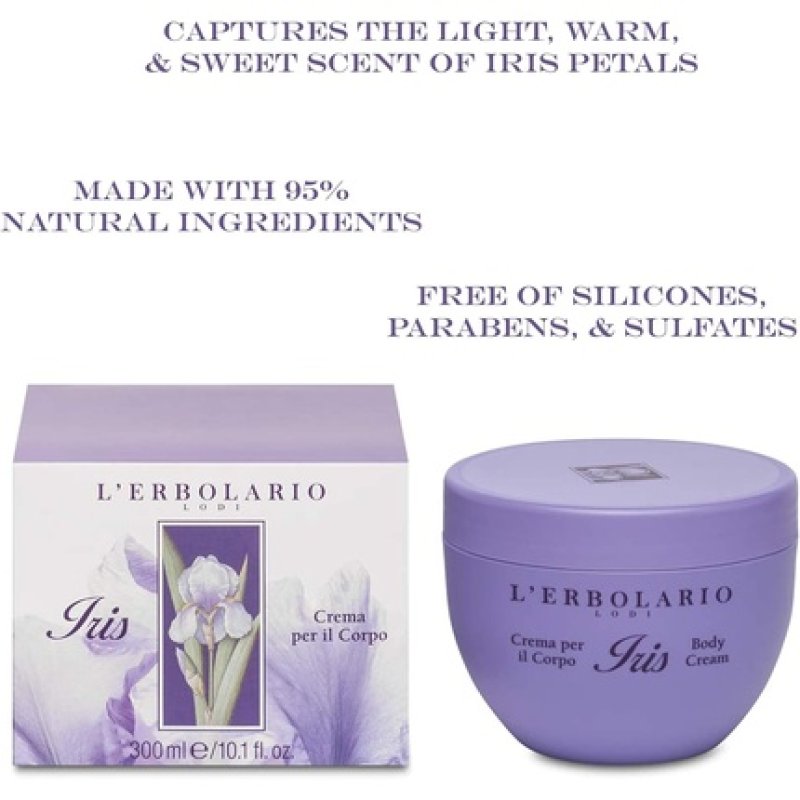 LErbolario Iris Body Cream for Women 10.1oz 300ml