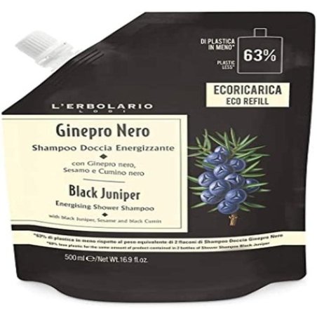 L'Erbolario Richpap Juniper Black Shampoo Shower Energizing 500ml