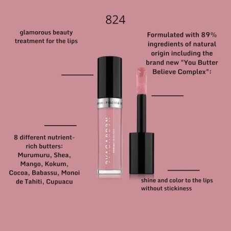 Evagarden Serum Lip Gloss 824 Rose Dawn 0.17 Oz