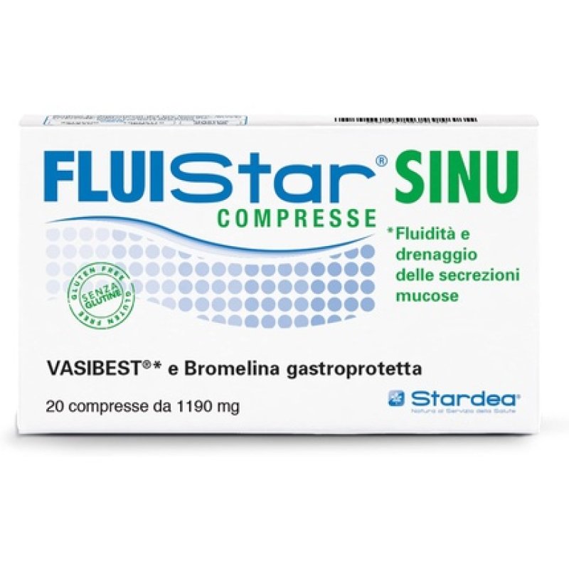 FLUISTAR SINU Mucus Secretion Fluidity Upper Respiratory Tract Well-being Dietary Supplement 20 Tablets Gluten-Free