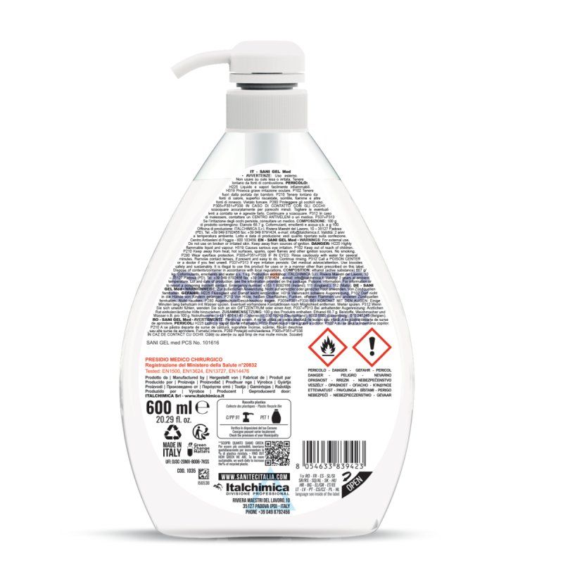 Sanitec 1035 hand sanitizer 600 ml Pump bottle Gel