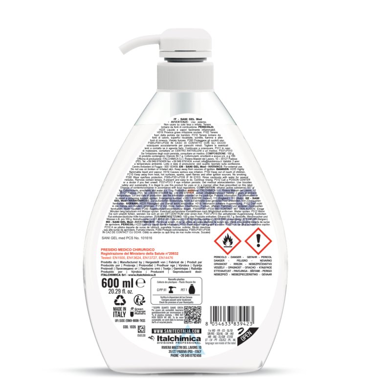 Sanitec Hand Sanitizing Cf6 Sanigel 600ml - Effective Hand Sanitizer