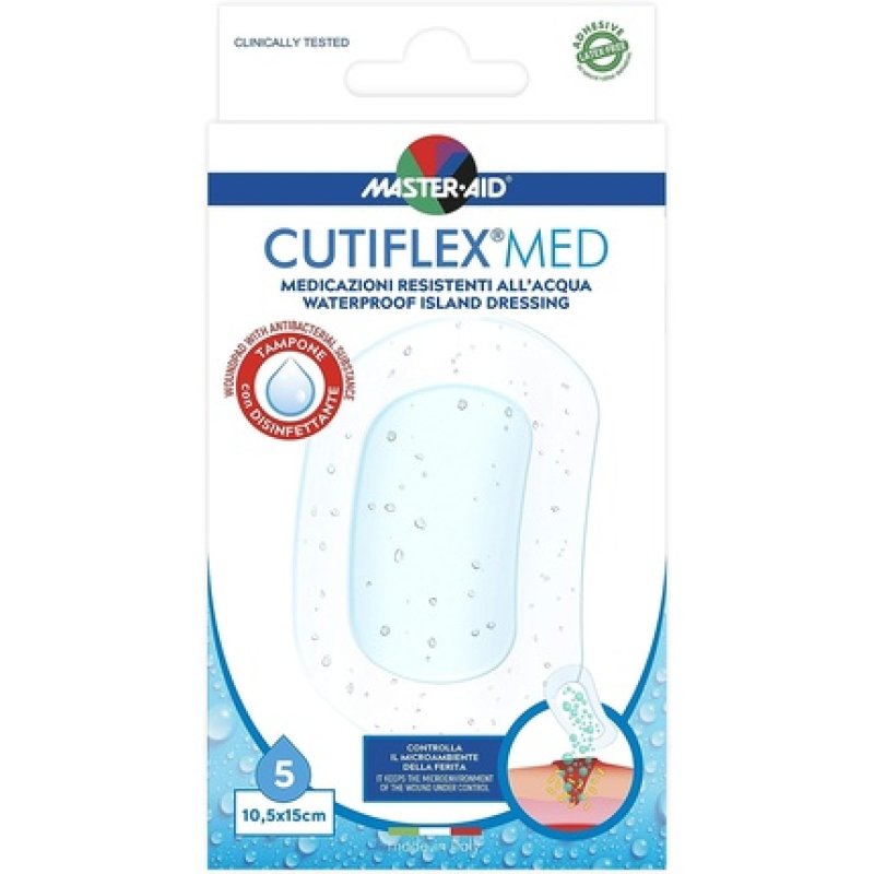 MASTER AID Cutiflex Med 10. X 1 cm White/Blue - Pack of 5