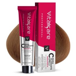 Vitalcare Professional Permanent Hair Color with Silk Protein 100ml - Goldblond 7/3