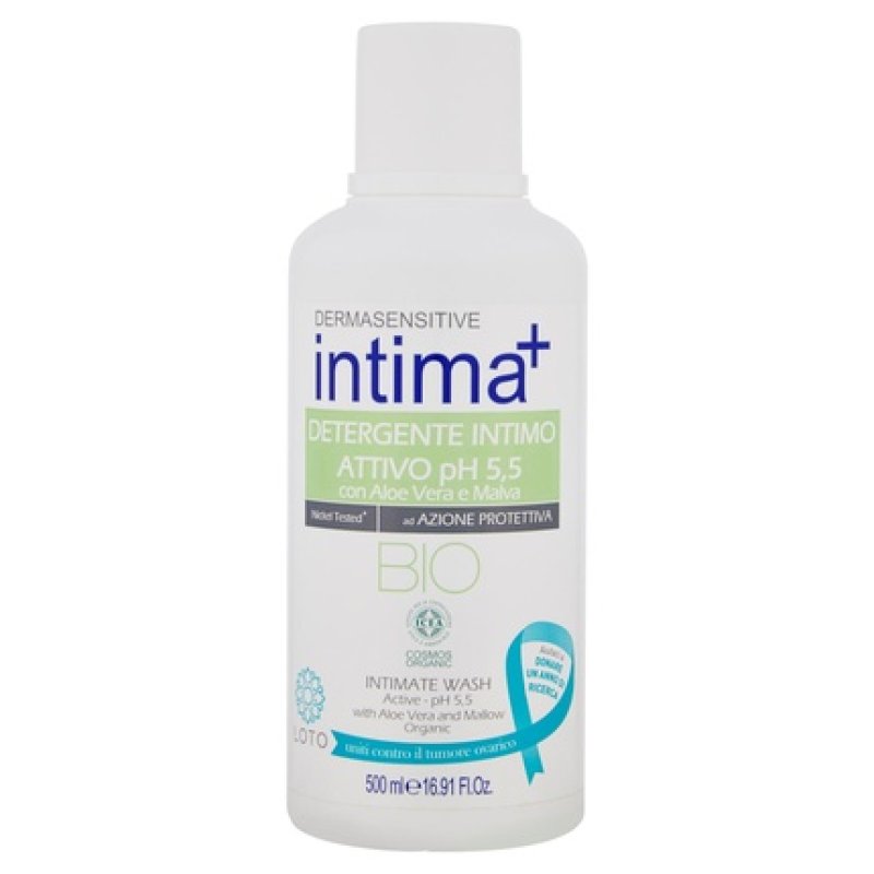 Intima Dermasensitive Active Intimate Cleanser Ph 5.5 With Aloe Vera And Organic Mallow 500 Ml