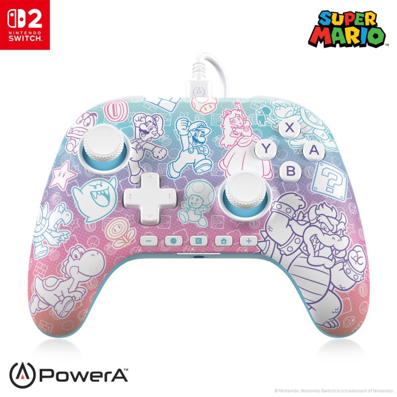 PowerA Advantage Wired Controller for Nintendo Switch 2 - Mushroom Kingdom