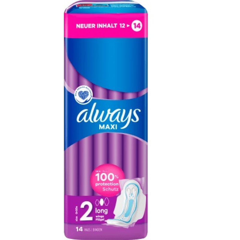 Always Maxi Long Pads Size 2 - Pack of 14