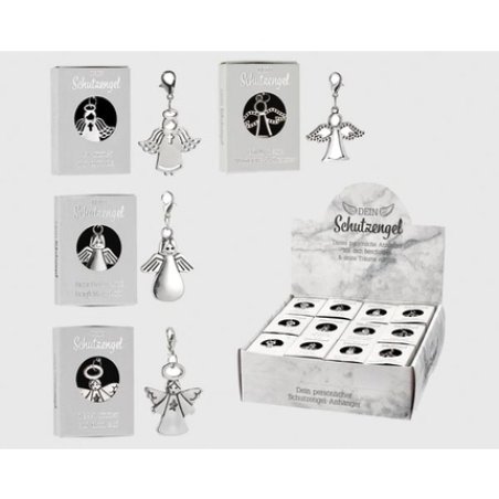 Cepewa Guardian Angel In A Box - 4 Assorted Metal Pendants, Box Size 5.5x4x1cm