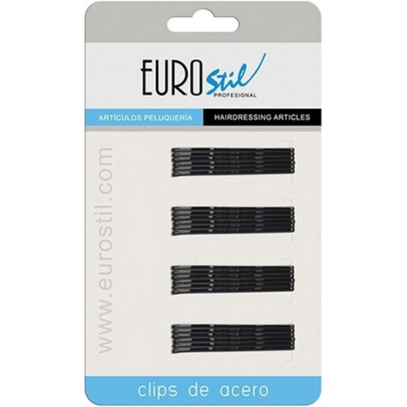 Eurostil Box Of 24 Waves, Black, Small 5 Cm, Standard Estandar Black