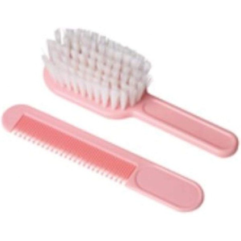 EUROSTIL Unisex Baby Soft Brush and Comb Set Pink