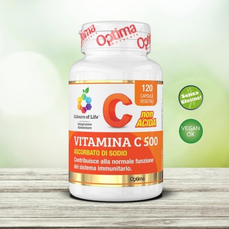Colours of Life Vitamin C 500 Supplement Antioxidative Function 120 Plant Capsules 120g