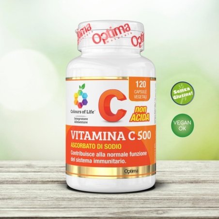 Colours of Life Vitamin C 500 Supplement Antioxidative Function 120 Plant Capsules 120g
