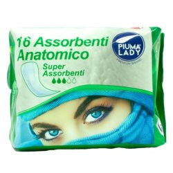 Piuma Lady Anatomical Absorbent 16 Pieces