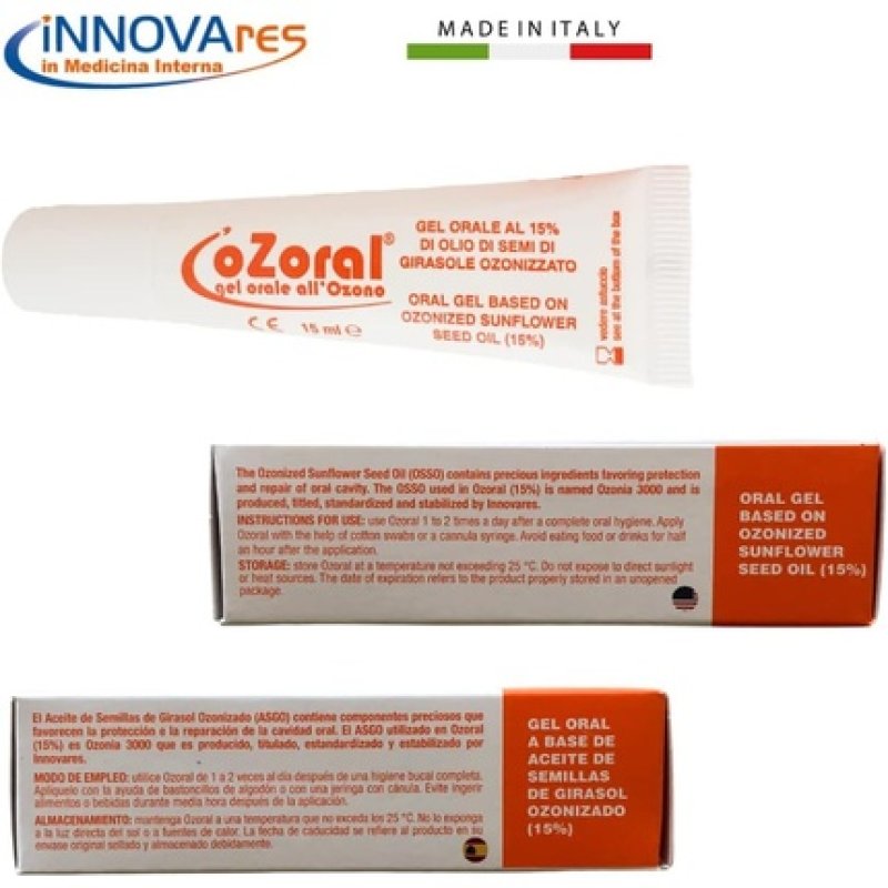 INNOVARES Ozoral Protective Ozonised Oral Gel for Repairing Gums and Oral Cavity 15ml