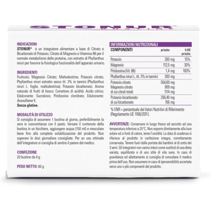 STONUR Calculations Urinary Tract Citrate Phyllanthus Vitamin B6 Gluten-Free Stardea