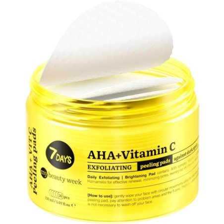7Days Skincare Exfoliating Pads Face Care Cleanser with Glycolic Acid, AHA and Vitamin C Pigmentation Treatment