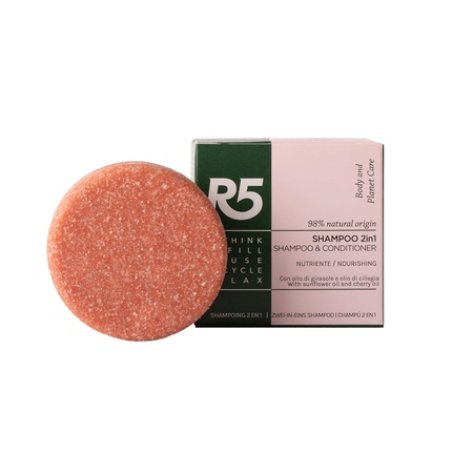 R5 Nourishing Solid Shampoo 2 in 1 98% Natural Ingredients with Cherry
