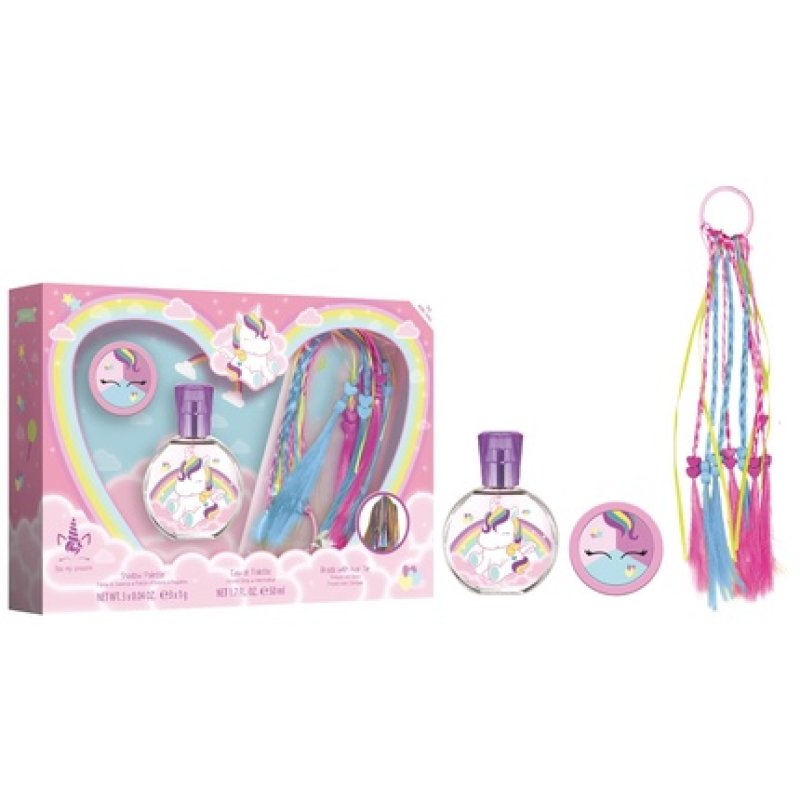 Eau My Unicorn Set with EDT 50ml, Eye Shadow, and Braids with Rubber Band