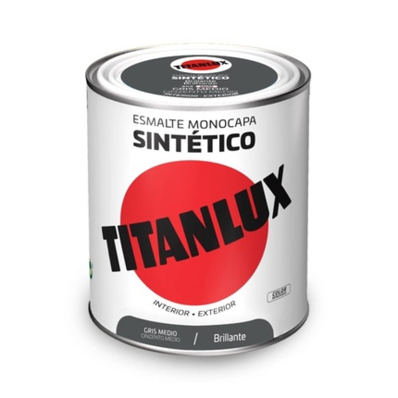 Titanlux 5808971 Enamel Single Layer Medium Grey Glossy 750ml