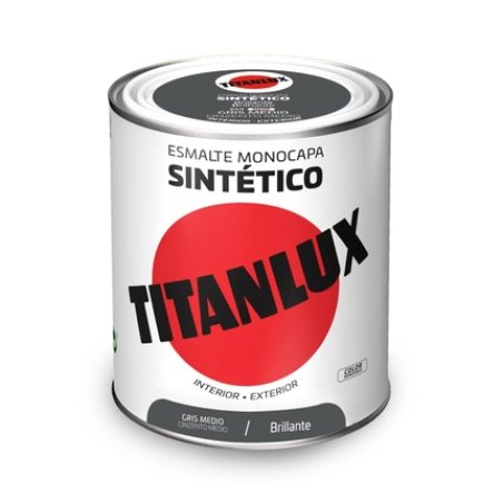Titanlux 5808971 Enamel Single Layer Medium Grey Glossy 750ml