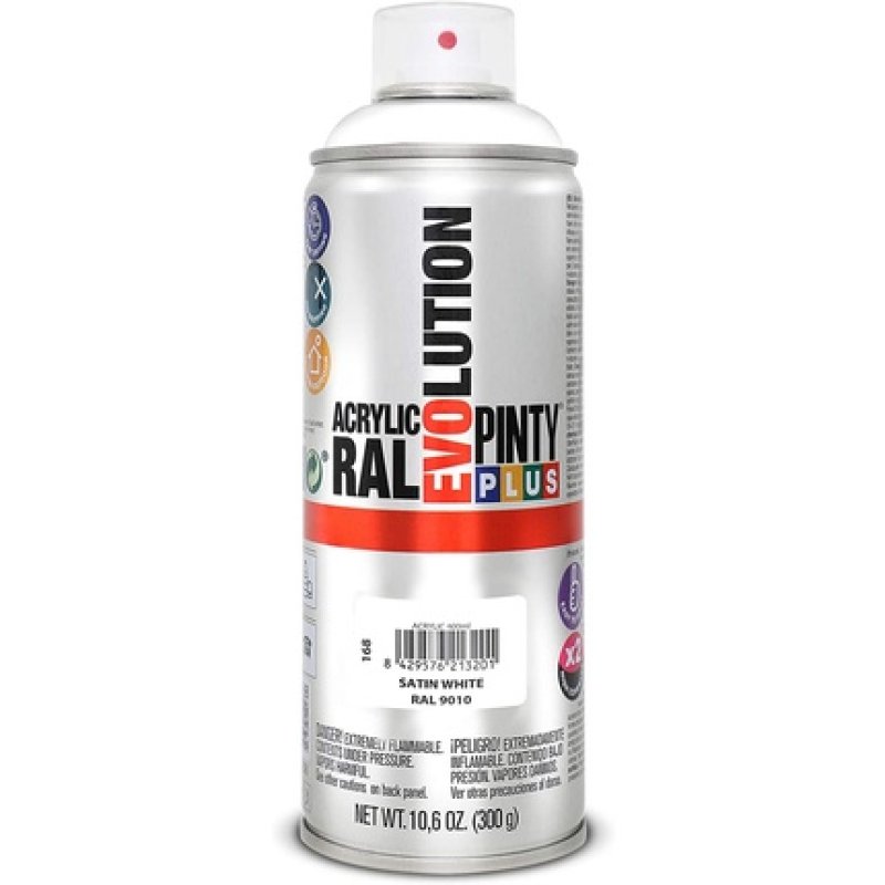 Pinty Plus - Evolution - Satin - 400ml - 168 - Satin White - Ral 9010