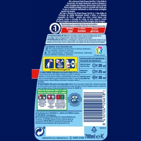 Finish All In 1 Plus Dishwasher Gel 70 Colored Dose