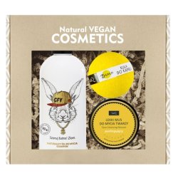 Laq_Set Music Rabbit Shampoo And Washing Gel 300ml, Exfoliating Face Wash Mousse 70g, Banana Bath Bomb 120g