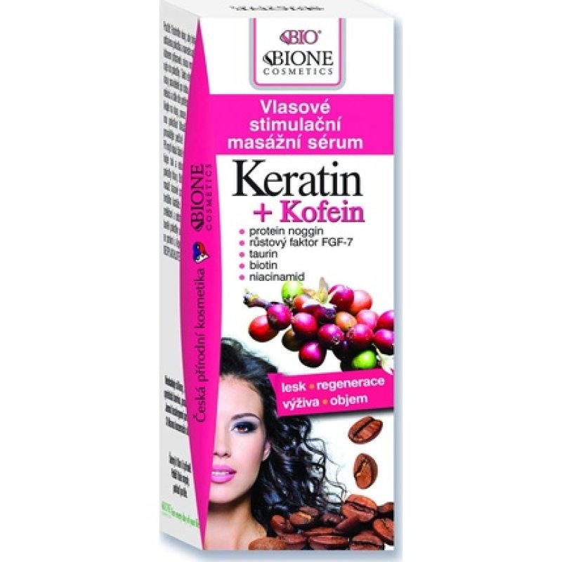 Bione 100% Organic/Vegan Keratin & Caffeine & Biotin Hair Serum/Hair Tonic Without Mineral Oil, Silicones, Parabens,