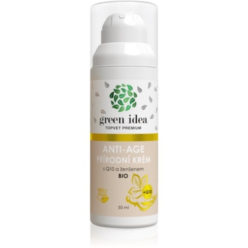 Green Idea Topvet Premium Antiage Natural Cream with Q10 and Ginseng - 50 ml, for Mature Skin