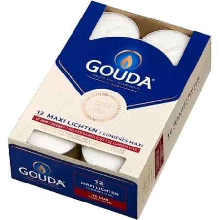 Gouda Maxi Tealight 10 Hours White
