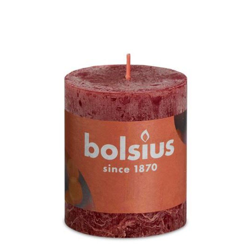Bolsius Rustiko Shine wax candle Cylinder Red 1 pc(s)