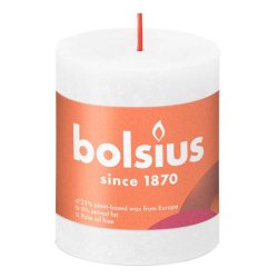Bolsius Rustiko Shine bougie en cire Cylindre Blanc 1 pièce(s)
