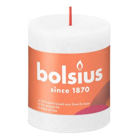 Bolsius Rustiko Shine bougie en cire Cylindre Blanc 1 pièce(s)