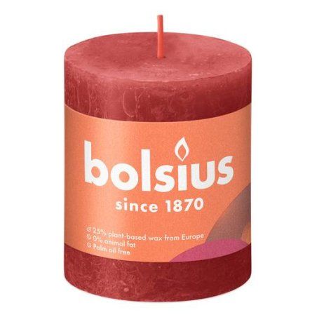Bolsius Rustiko Shine wax candle Cylinder Red 1 pc(s)