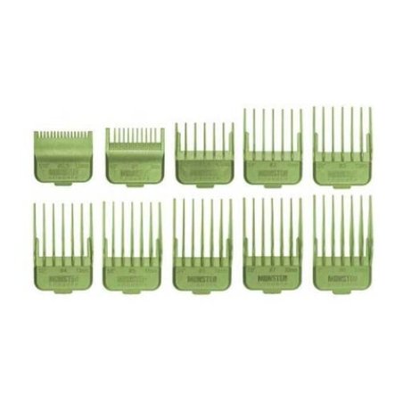 Monster Clippers Attachment Comb Set 10 Pieces Green