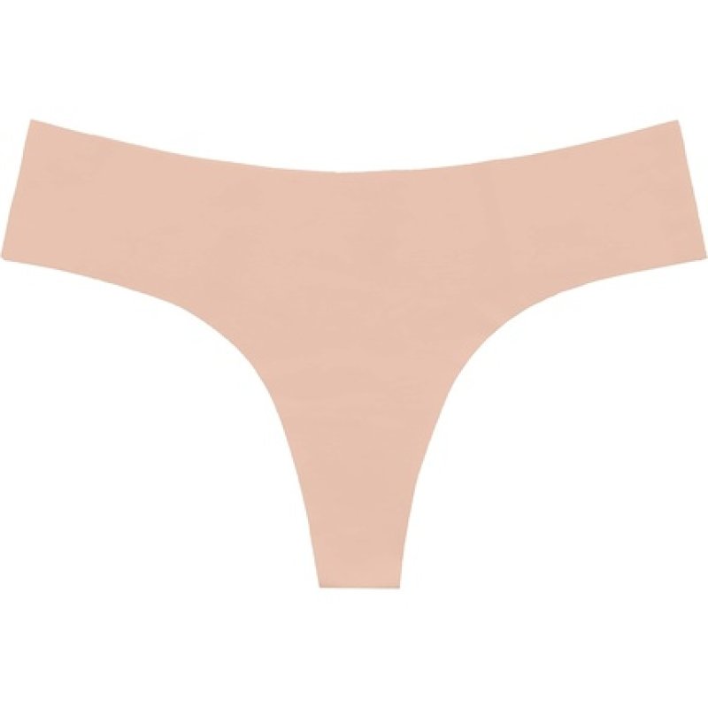 Bye Bra Invisible String Seamless Slip-Free Smooth Edges Ultra Soft Multicolor Pack in Black and Beige 2 Pack Sizes: S,