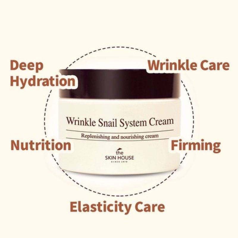 THE SKIN HOUSE Wrinkle Snail System Cream 50ml 1.69 fl.oz. Firming Eliminates Skin Impurities Repairs Skin Barriers