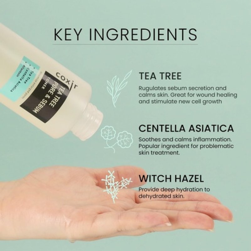 COXIR Tea Tree Pore and Sebum Toner 150ml 5.07oz