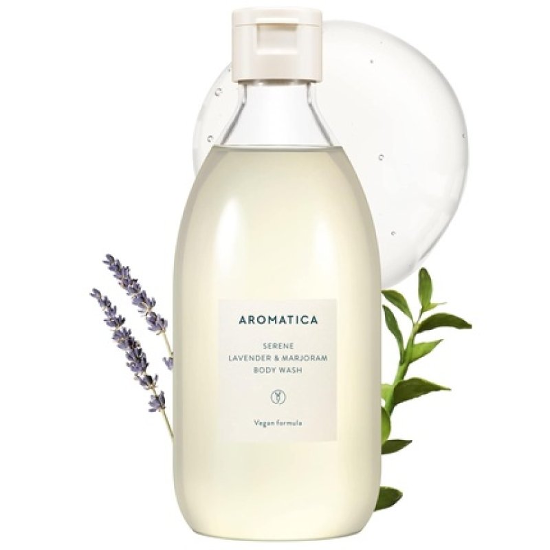 AROMATICA Serene Body Wash Lavender & Marjoram 10.14oz 300ml Vegan Daily In-Shower Wash Blended with Naturally Derived