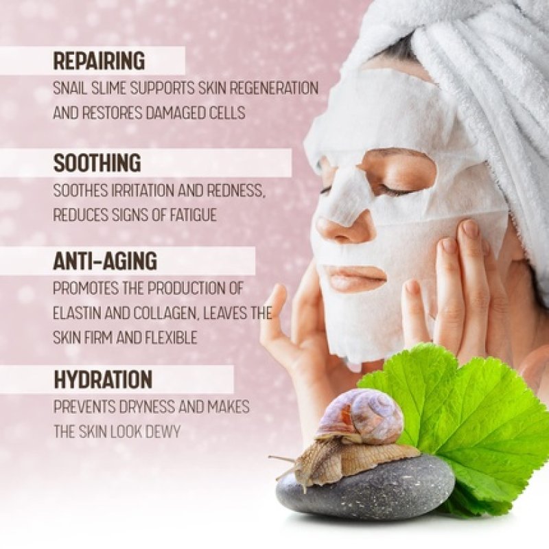 Korean Skincare Snail Mask Beauty Face Mask Moisturizing Anti-Aging Anti-Wrinkle Deep Hydration