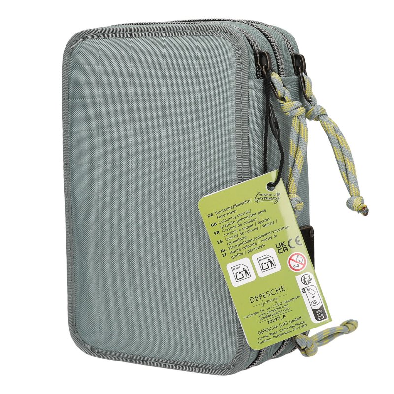 Dino World - Triple Pencil Case BITE - Grey-Green