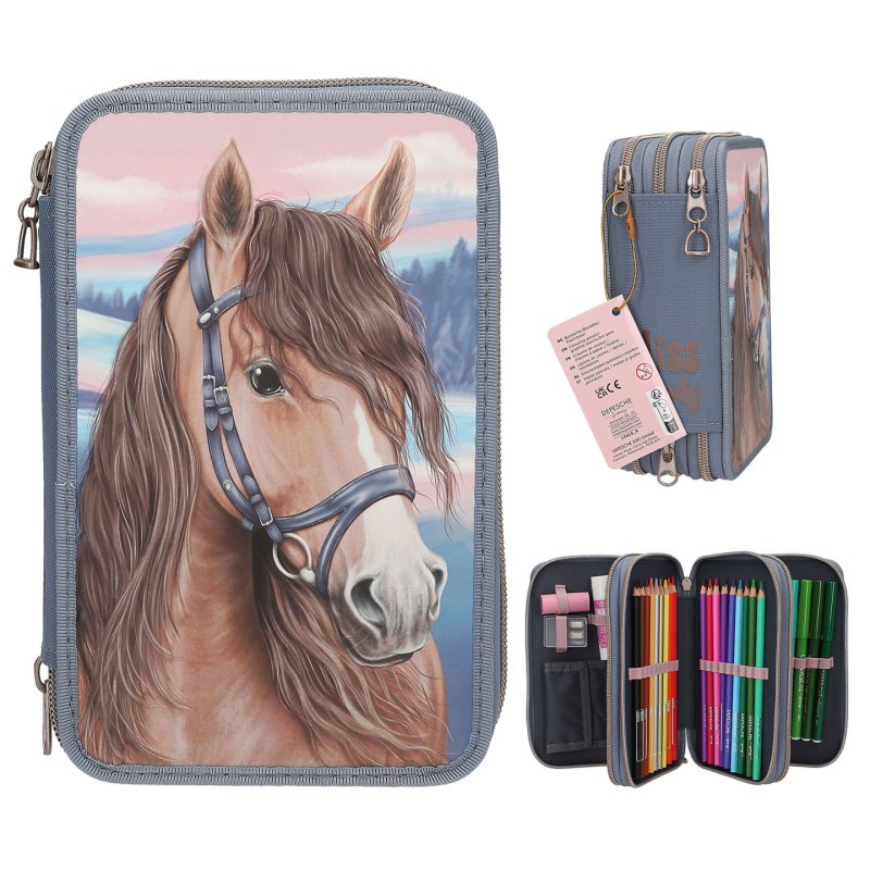 Miss Melody Triple Pencil Case With 3D Effect